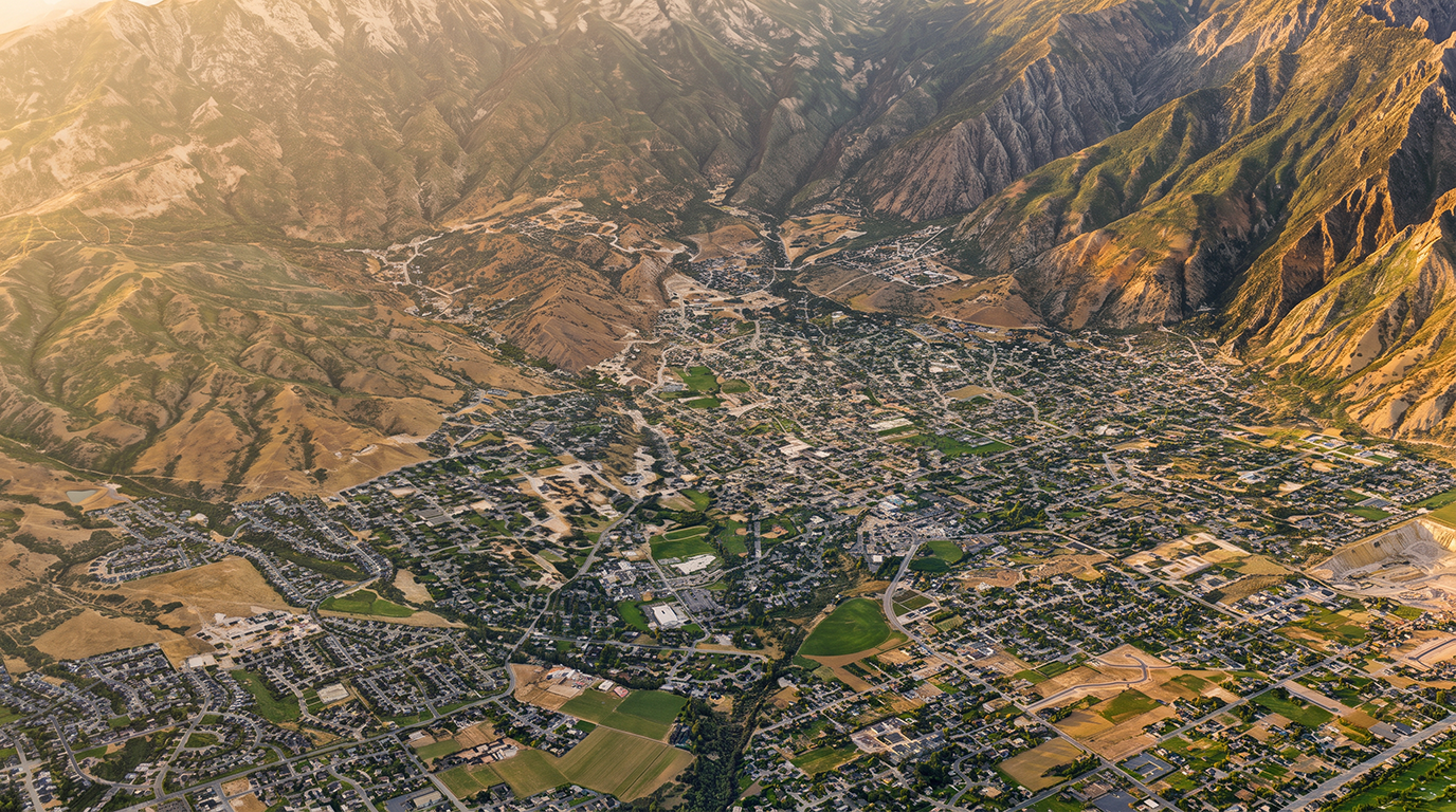 Aerial view of Northern Utah County