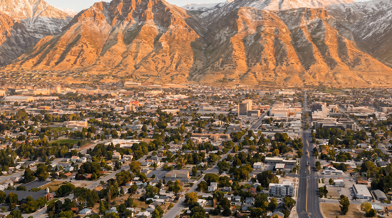 Aerial view of Central Utah County