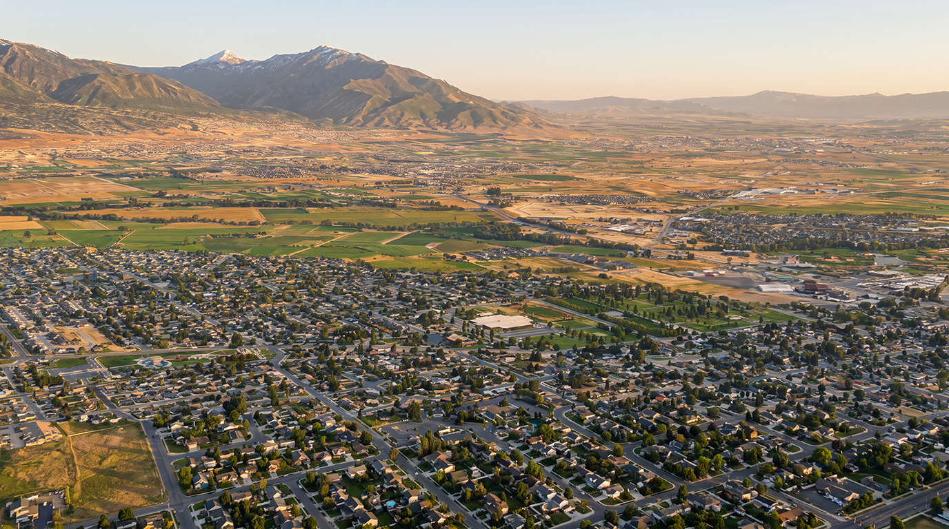 Aerial view of Southern Utah County