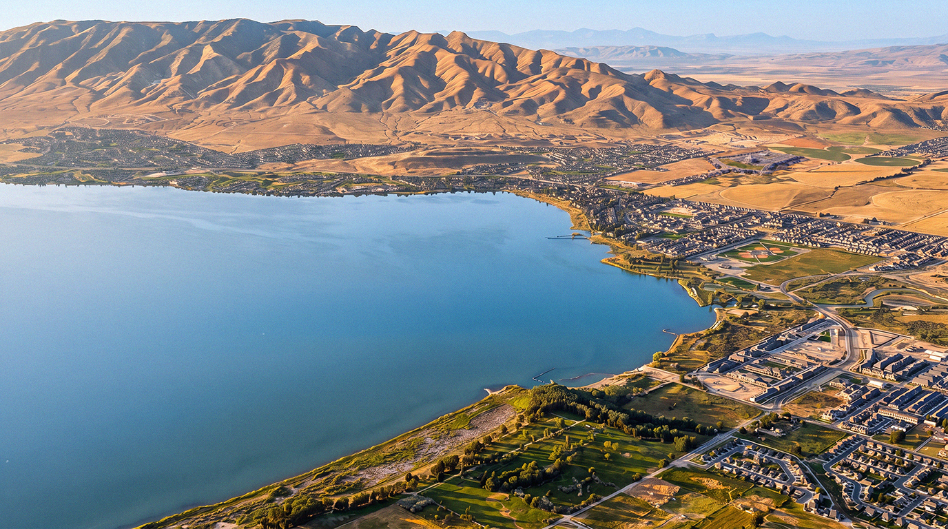 Aerial view of West of Utah Lake